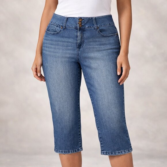 d. jeans Medium Wash Denim Capri Pants, Size 14 - Picture 7 of 7